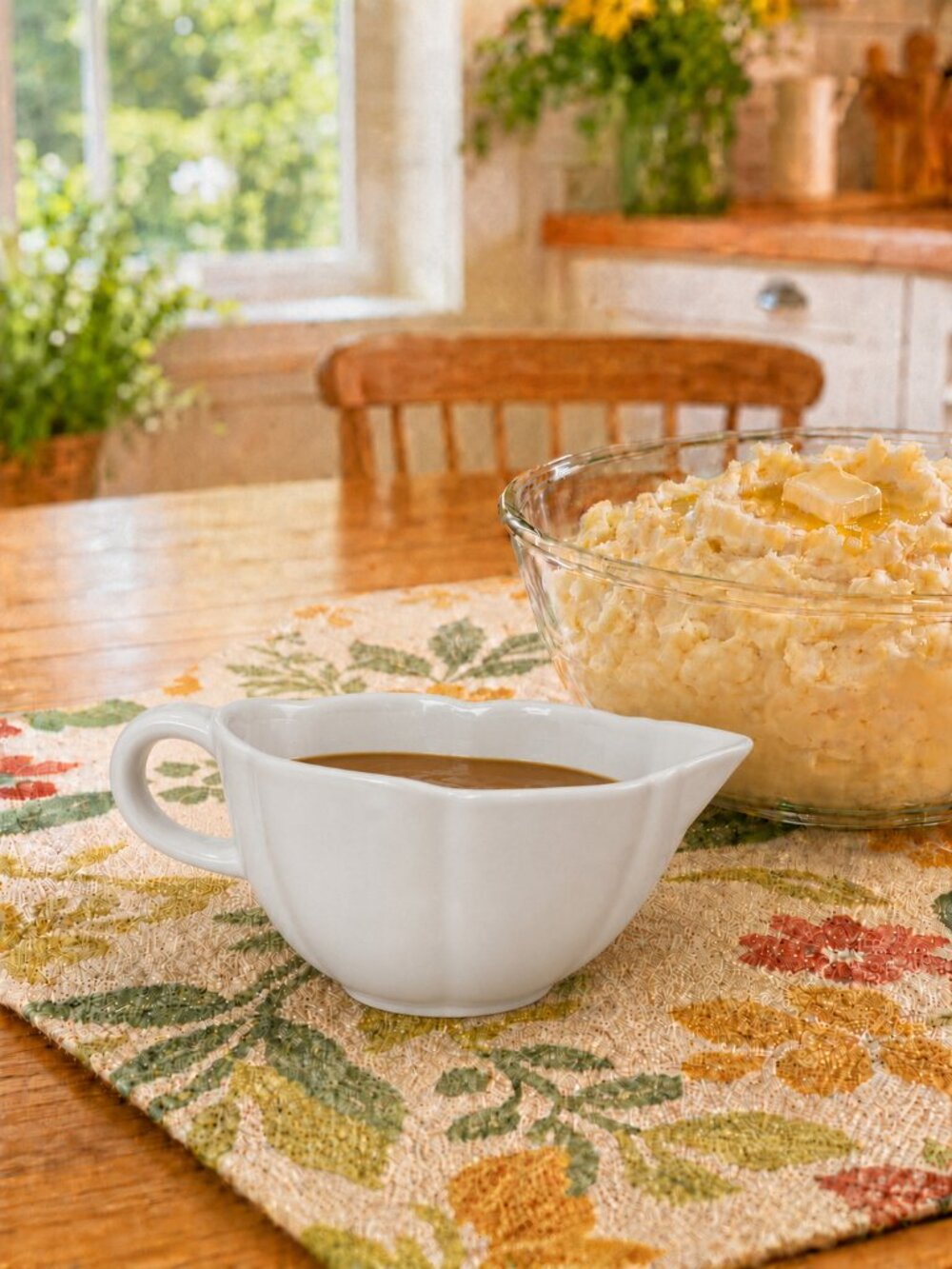 Classic Farmhouse White Ceramic Gravy Boat Sauce Server 14 oz